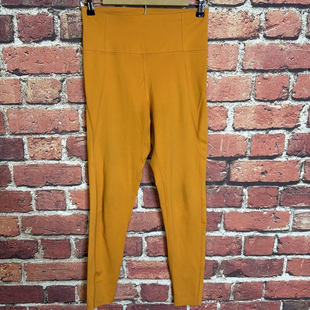 Girlfriend Collective High Rise Leggings Mustard Gold Size Medium Womens